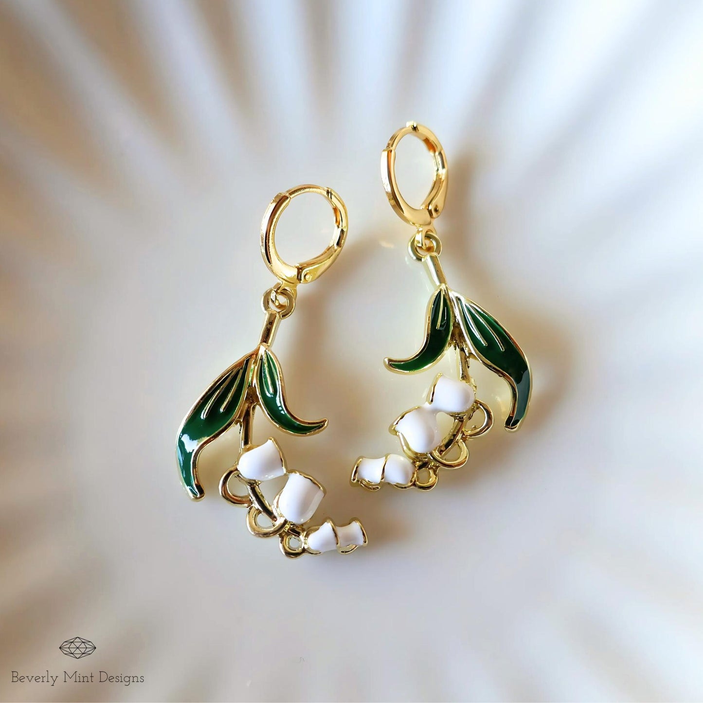 White Lily Of The Valley Flower Drop Earrings, Floral Dangle Earrings, Birth Flower for May , Unique Jewelry , Gift For Her