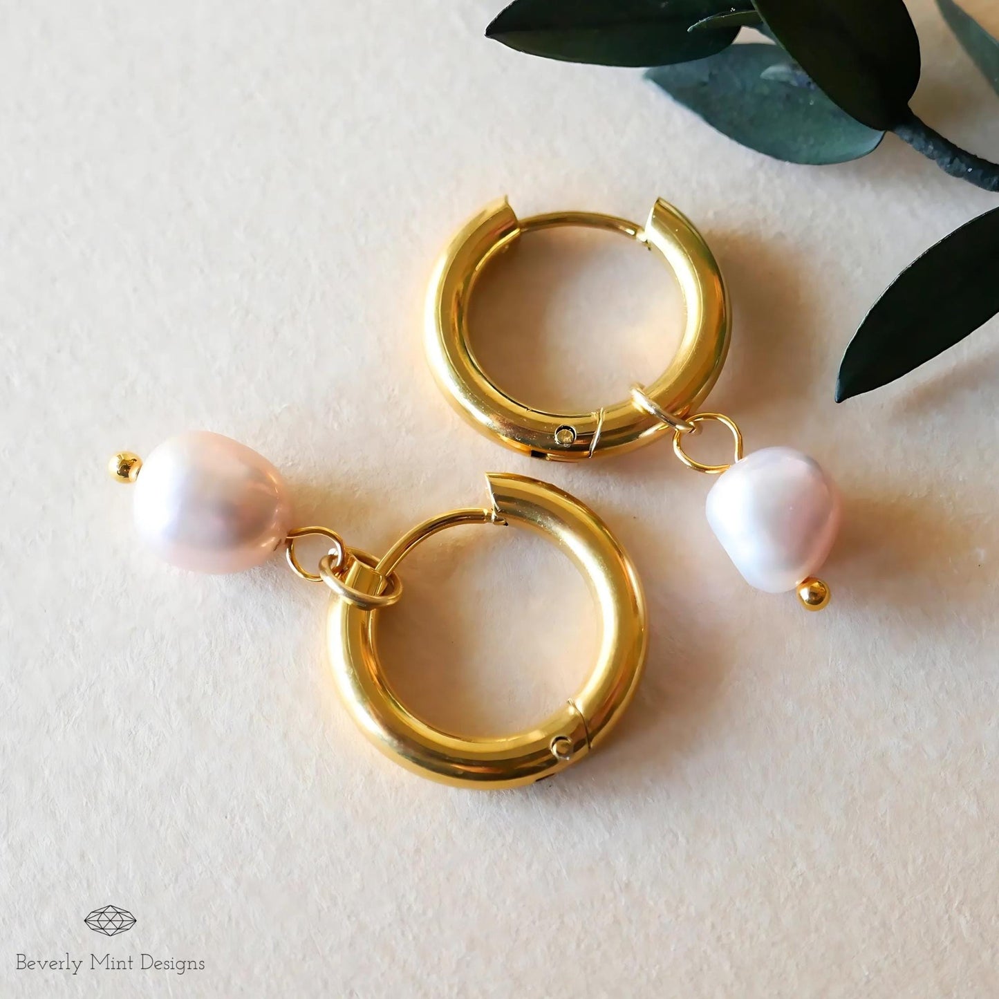 Gold Hoop Earrings with Lavender Baroque Pearl Beads, Minimalist Light Purple Pearl Dangle Earrings, Elegant Statement Jewelry, Classic Gift