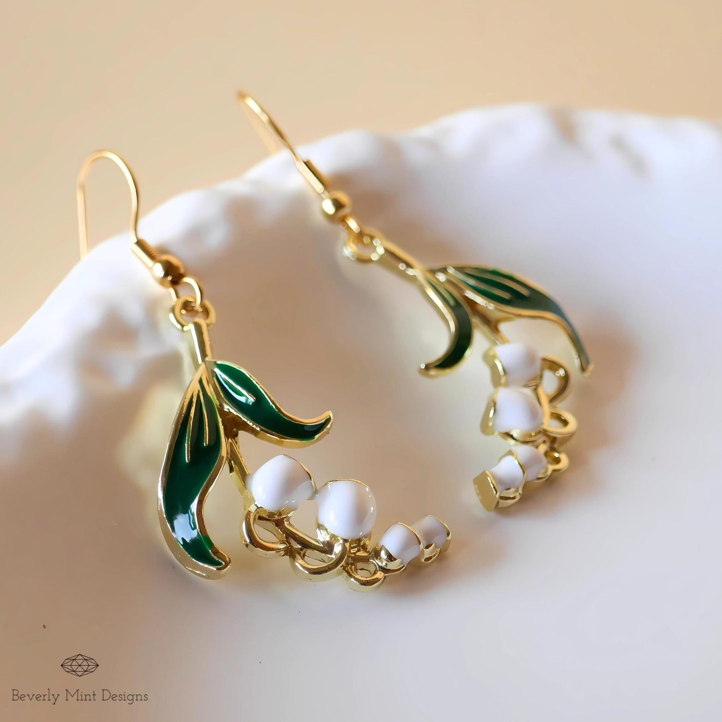 White Lily Of The Valley Flower Earrings, Floral Dangle and Drop Earrings, Birth Flower for May ,Unique Earrings ,Gift For Her