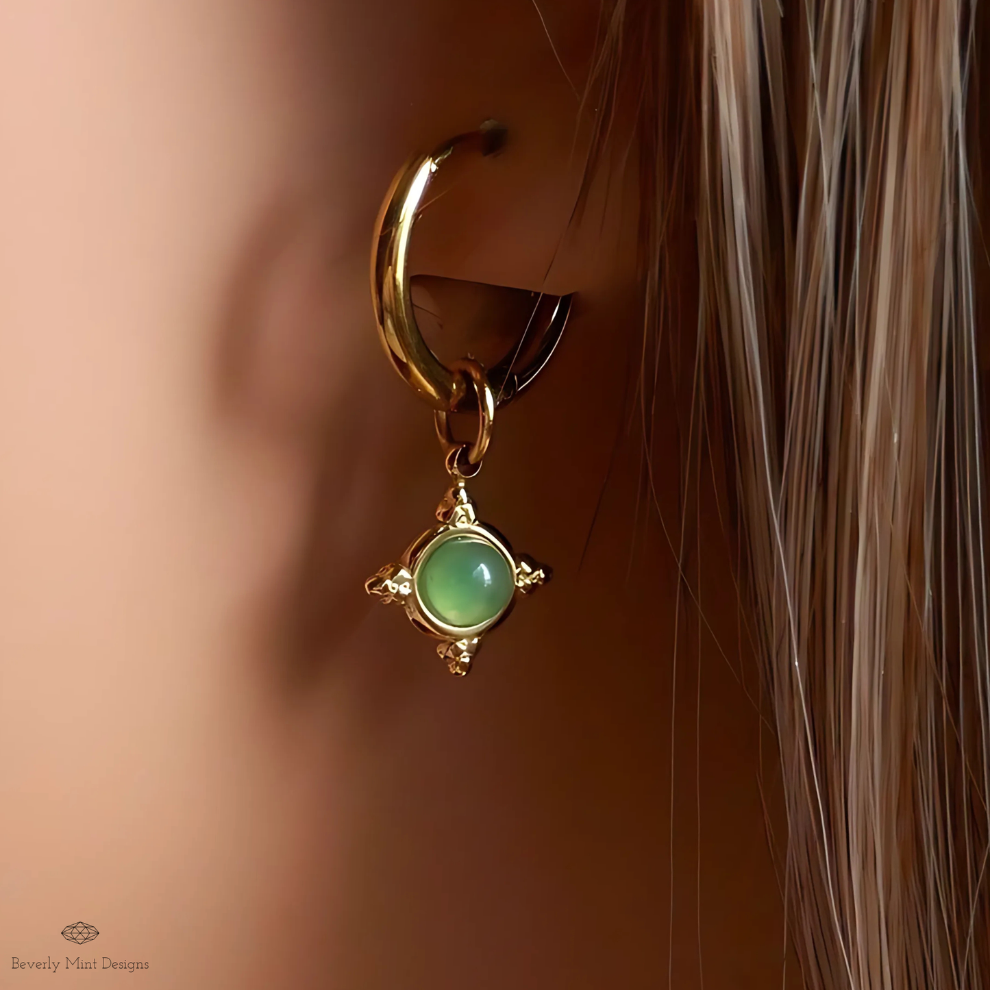 Vintage Style Hoop Earrings 18K Gold, Huggie Earrings, Minimalist Earrings Gold Hoop Dangle Earrings, Boho Jewelry, Unique Gift