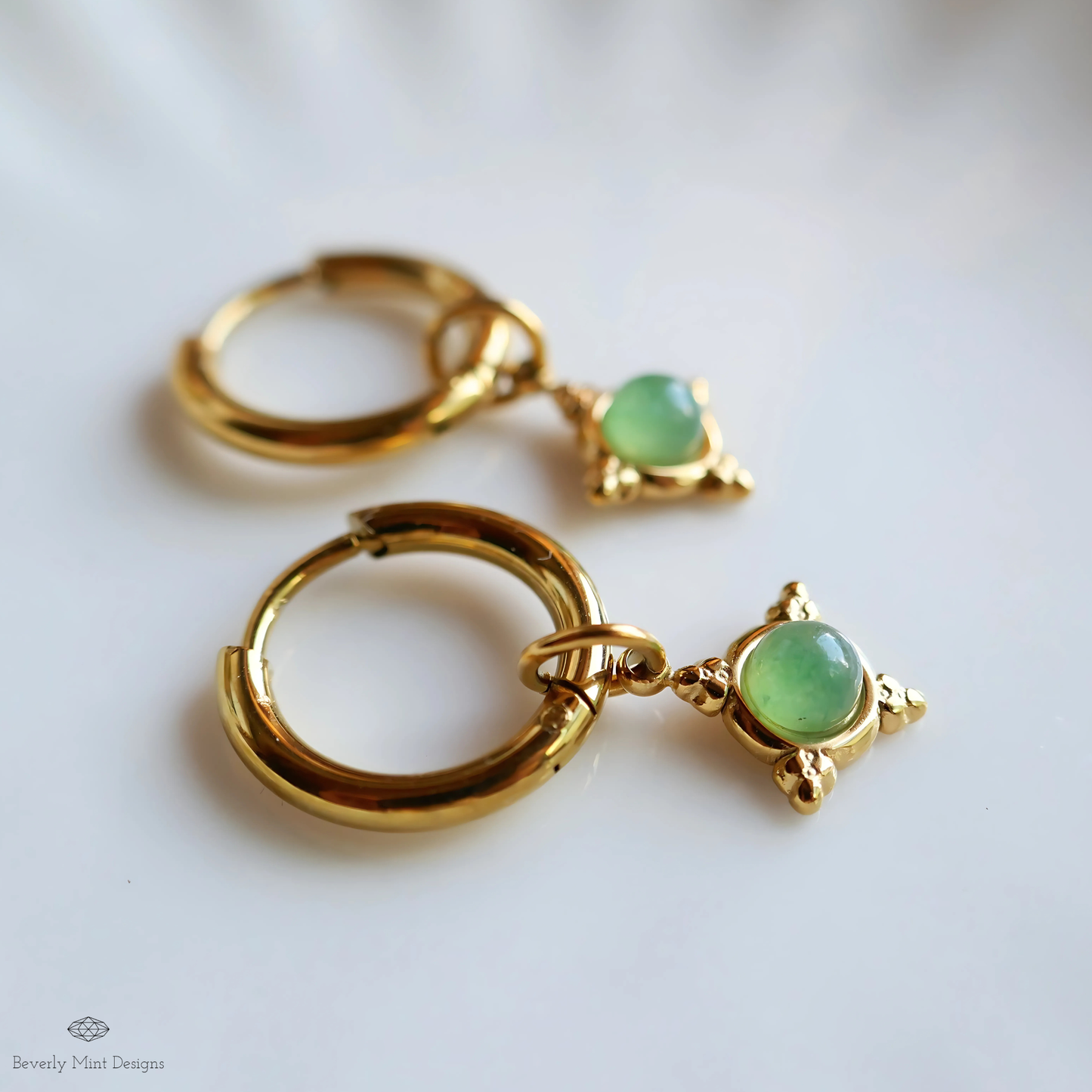 Vintage Style Hoop Earrings 18K Gold, Huggie Earrings, Minimalist Earrings Gold Hoop Dangle Earrings, Boho Jewelry, Unique Gift