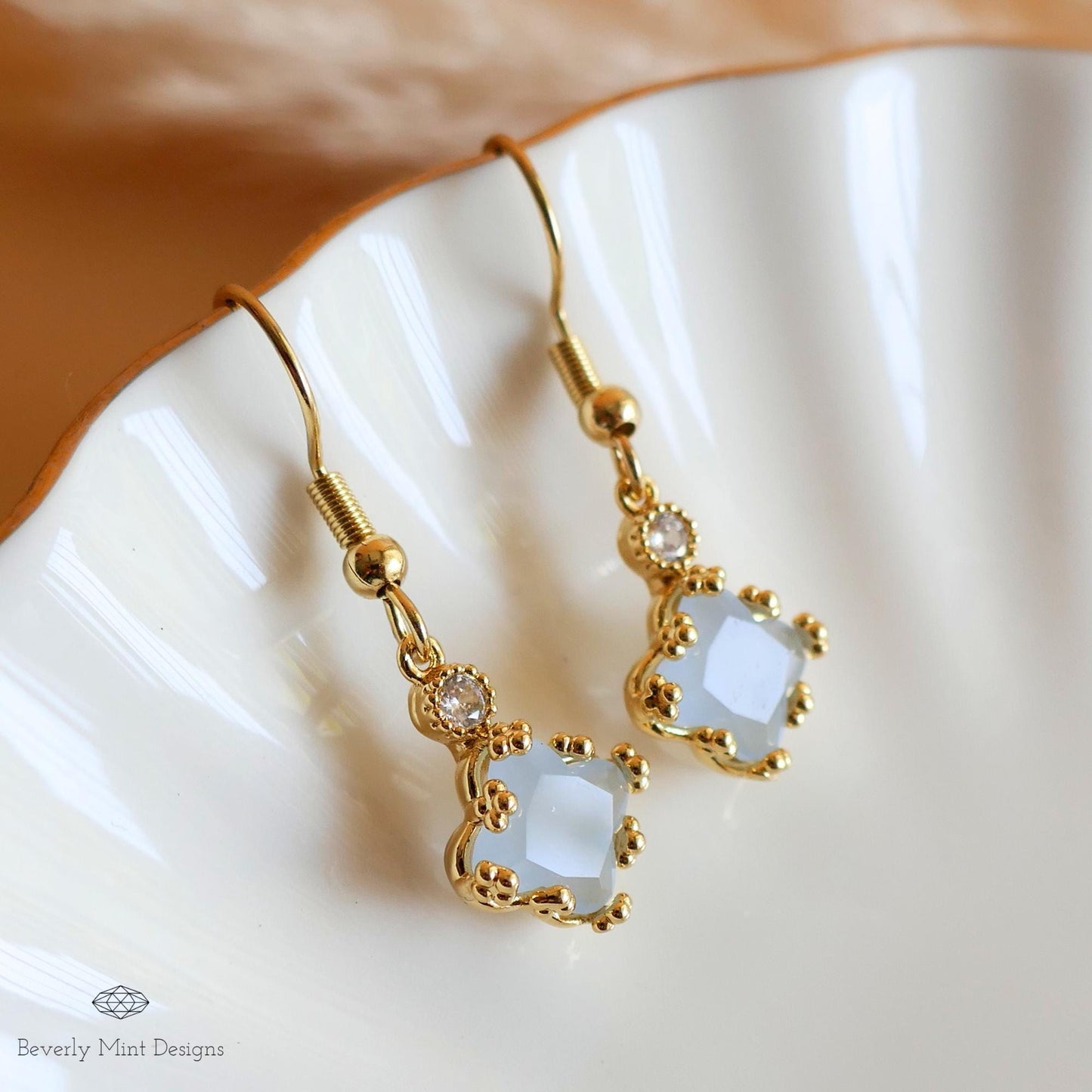 18K Gold Dainty Charm Earrings, Drop & Dangle Earrings, Wedding Gift ,Bridesmaids Gift, Anniversary Gift, Gift For Her