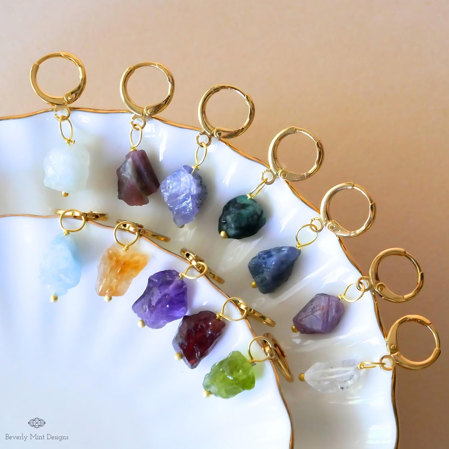 Birthstone Earrings , Powerstone Jewelry , Natural Raw Stone Earrings, Chakra , Healing Stone Earrings