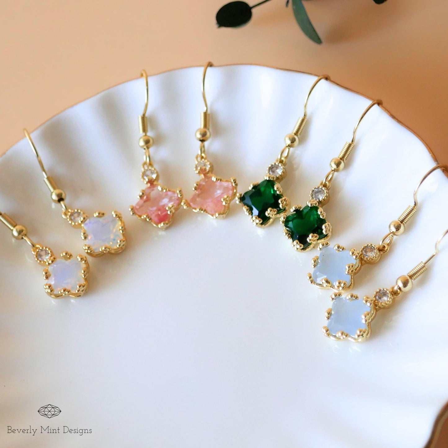 18K Gold Dainty Charm Earrings, Drop & Dangle Earrings, Wedding Gift ,Bridesmaids Gift, Anniversary Gift, Gift For Her