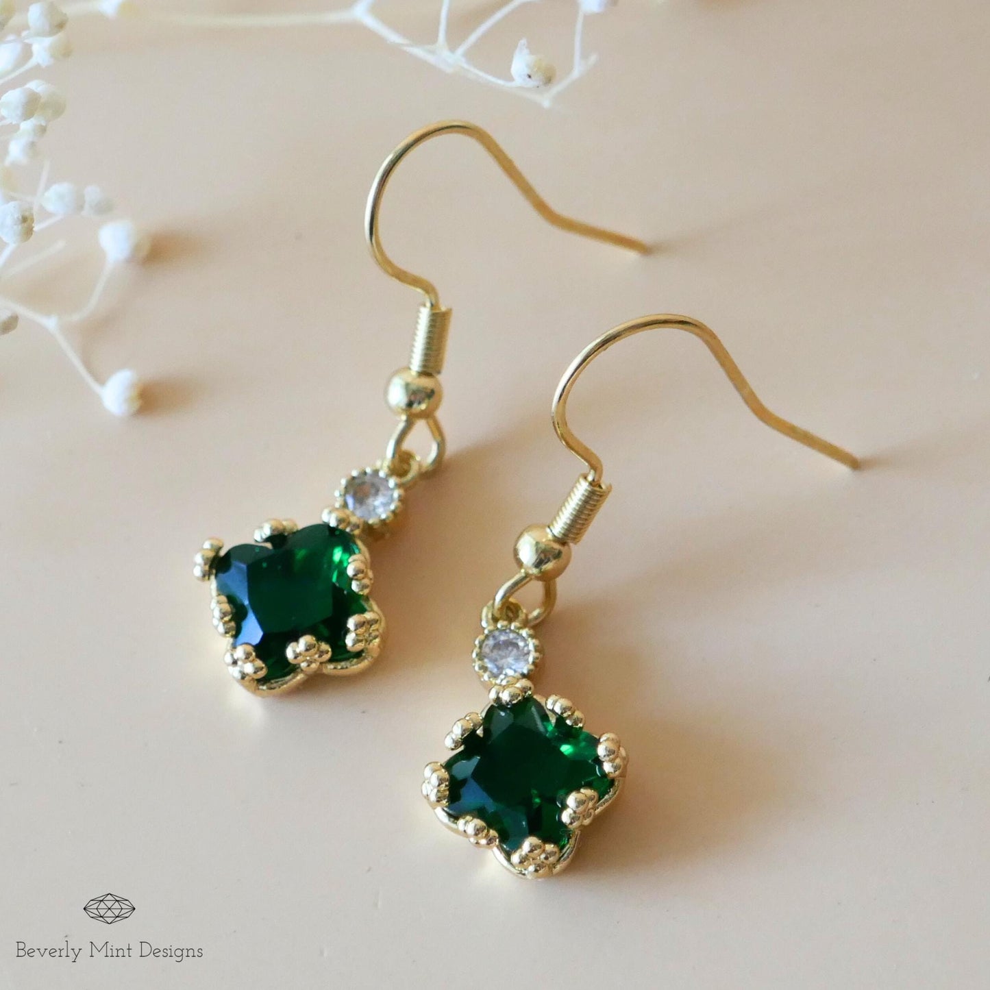 18K Gold Dainty Charm Earrings, Drop & Dangle Earrings, Wedding Gift ,Bridesmaids Gift, Anniversary Gift, Gift For Her