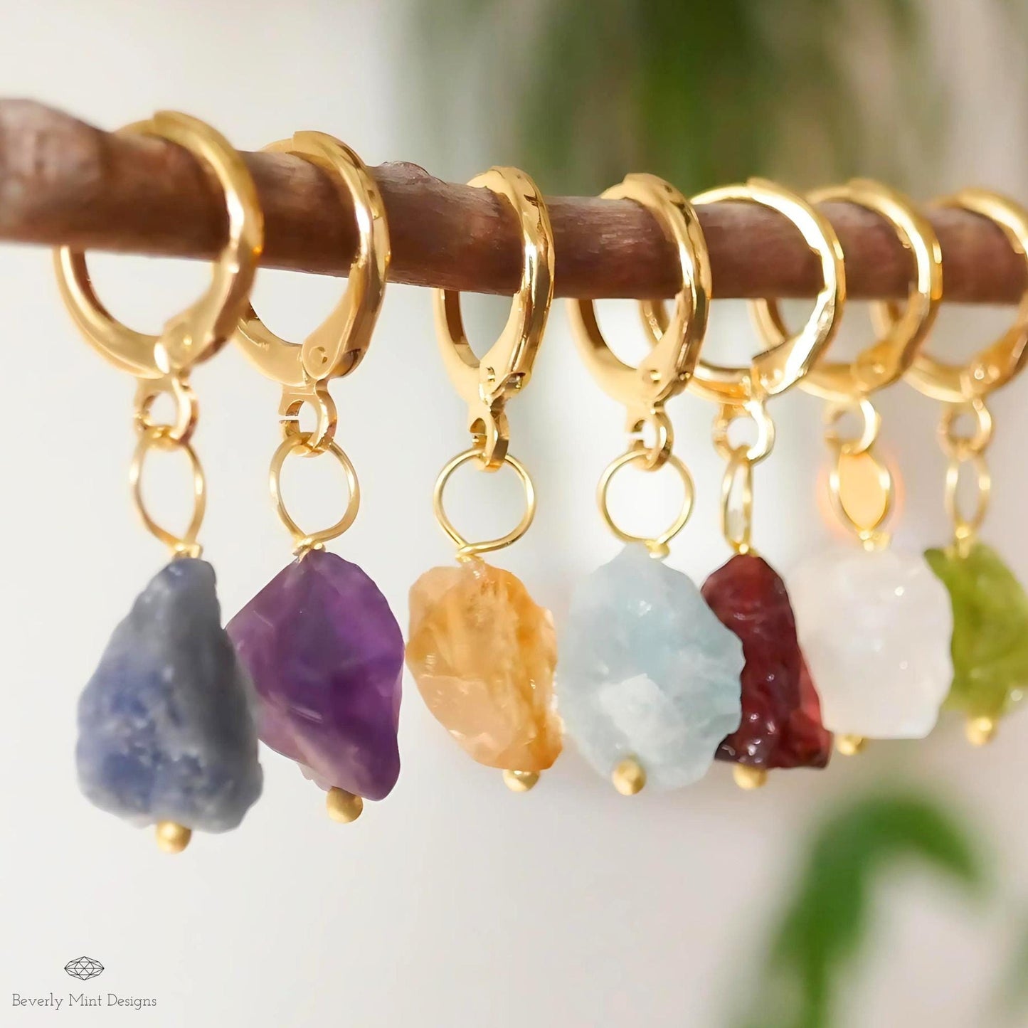 Birthstone Earrings , Powerstone Jewelry , Natural Raw Stone Earrings, Chakra , Healing Stone Earrings