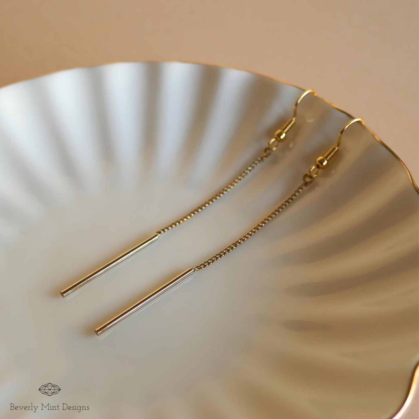 Gold Threader Earrings, Gold Drop Earrings, Minimalist Earrings, Simple Gold Earrings, Bridesmaid Gift, Wedding Gift, Gift For Her