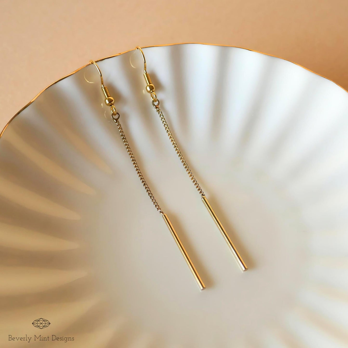 Gold Threader Earrings, Gold Drop Earrings, Minimalist Earrings, Simple Gold Earrings, Bridesmaid Gift, Wedding Gift, Gift For Her