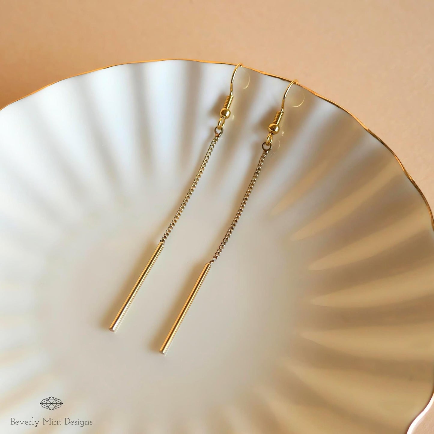 Gold Threader Earrings, Gold Drop Earrings, Minimalist Earrings, Simple Gold Earrings, Bridesmaid Gift, Wedding Gift, Gift For Her