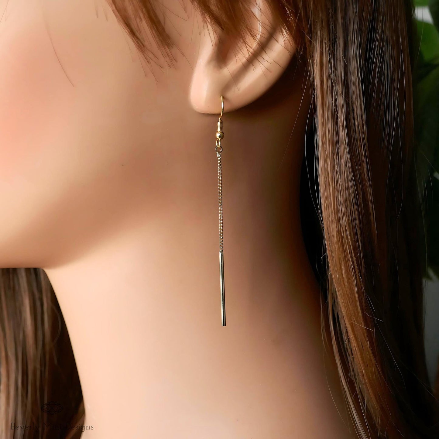 Gold Threader Earrings, Gold Drop Earrings, Minimalist Earrings, Simple Gold Earrings, Bridesmaid Gift, Wedding Gift, Gift For Her