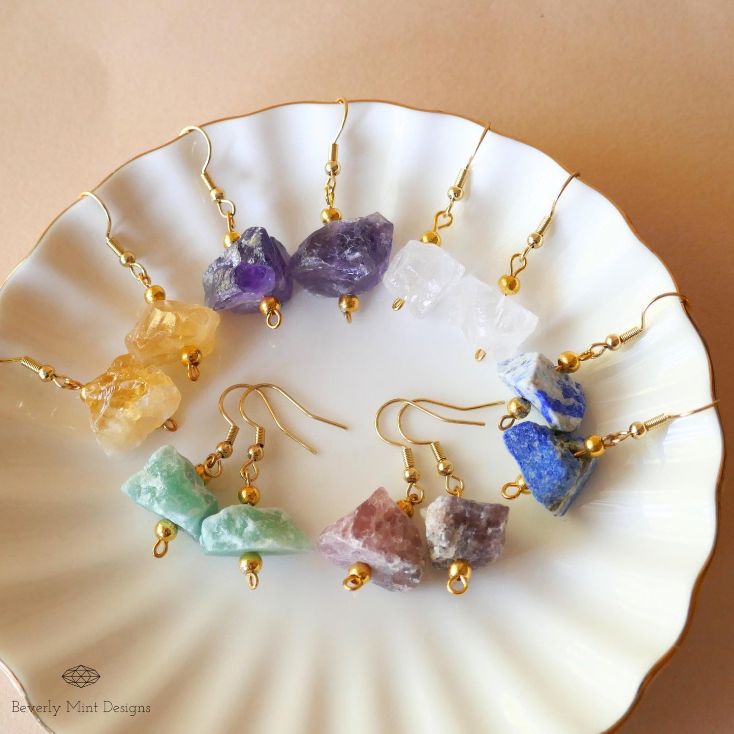 Citrine Earrings with 18K Gold, Irregular Rough Natural Raw Stone Earrings, Birthstone for November, Yellow Earrings, Gift for her