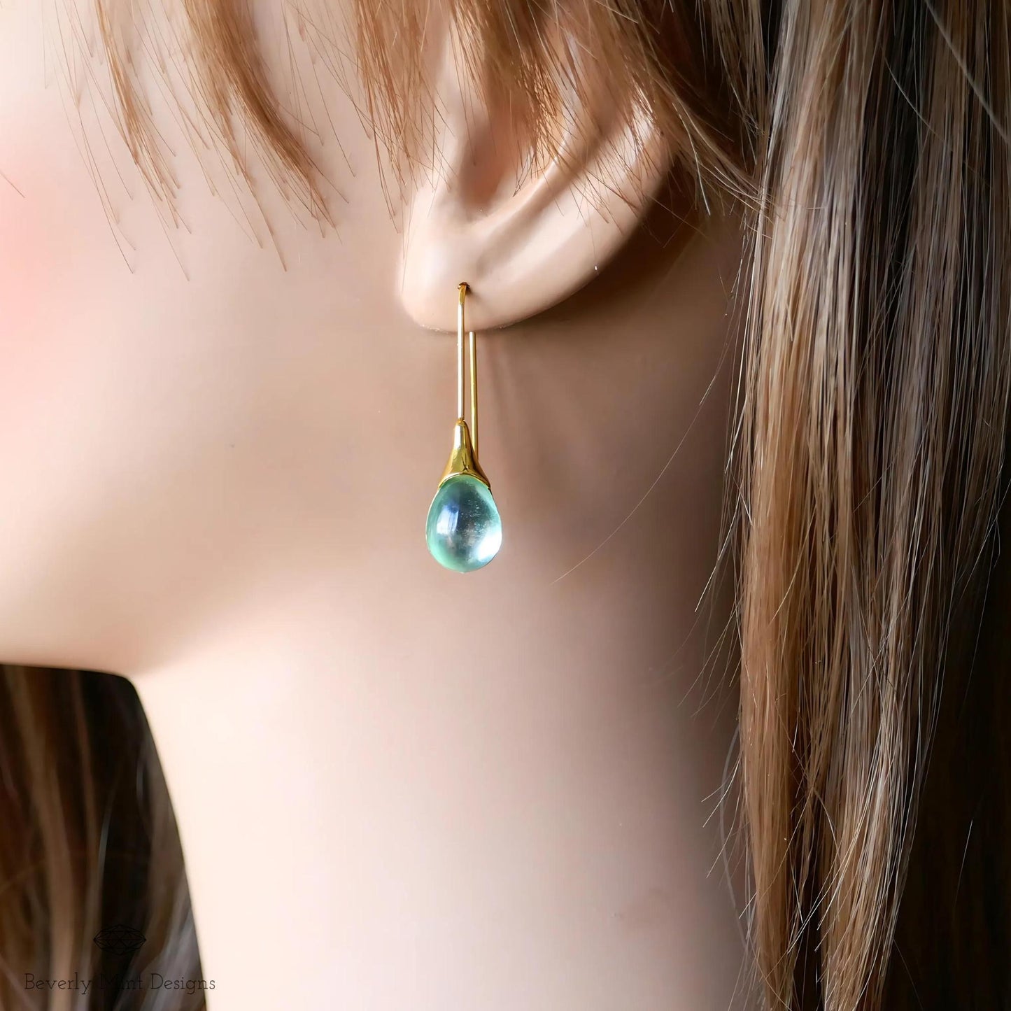 Light Green Teardrop Earrings, Gemstone Earrings Green Drop Earrings, Green Dangle Earrings, Minimalist Jewelry, Gift For Her