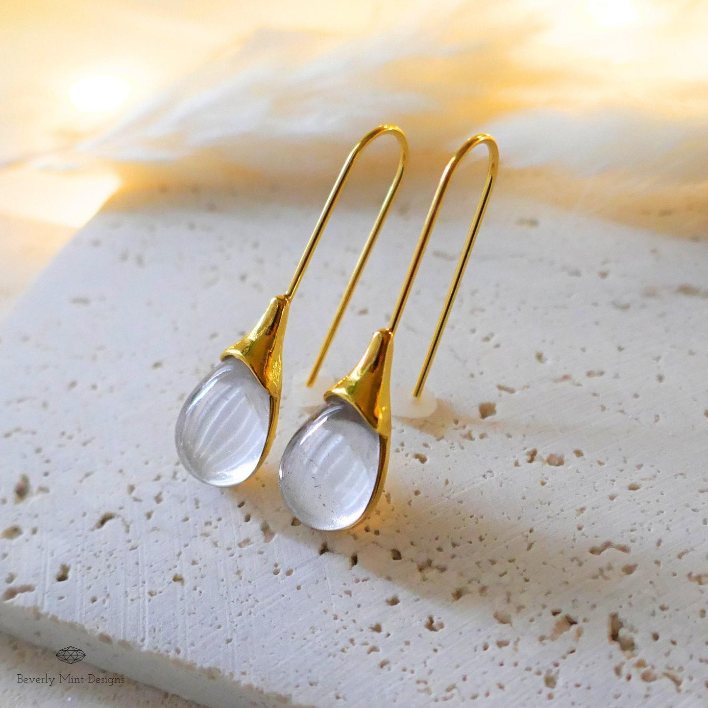 Gray Teardrop Earrings, Gray Gemstone Earrings Grey Drop Earrings, Grey Dangle Earrings, Waterdrop Earrings, Gift For Her