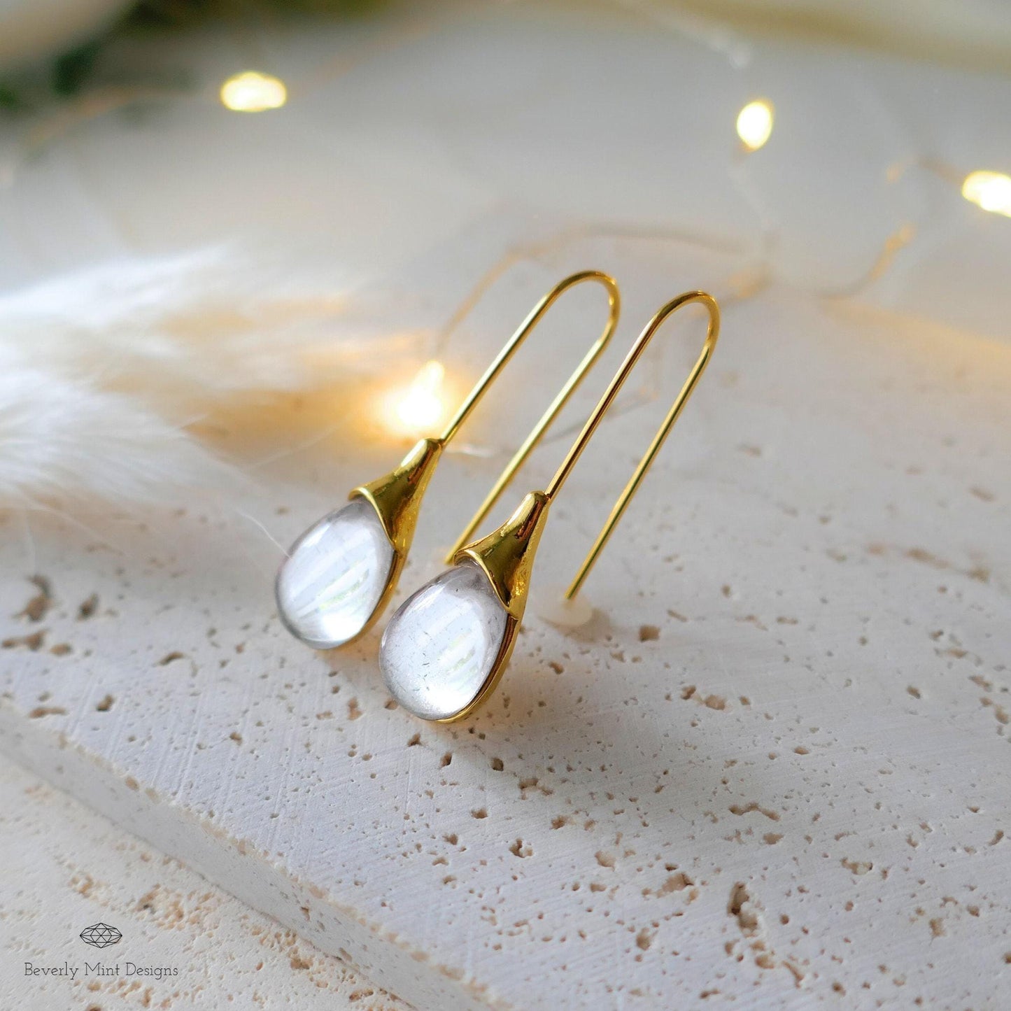 Gray Teardrop Earrings, Gray Gemstone Earrings Grey Drop Earrings, Grey Dangle Earrings, Waterdrop Earrings, Gift For Her