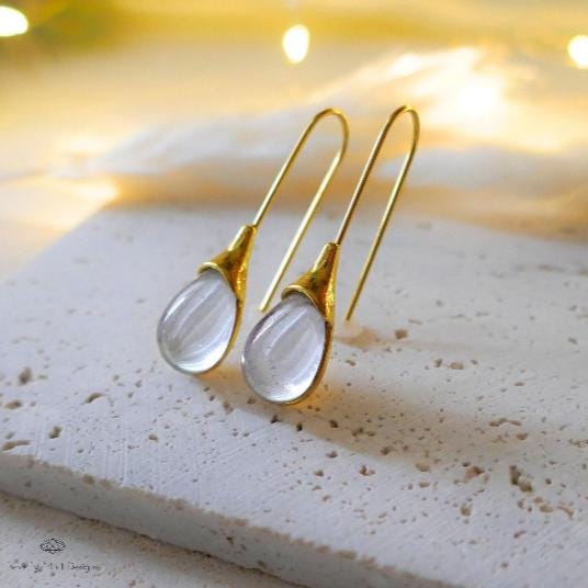 Gray Teardrop Earrings, Gray Gemstone Earrings Grey Drop Earrings, Grey Dangle Earrings, Waterdrop Earrings, Gift For Her