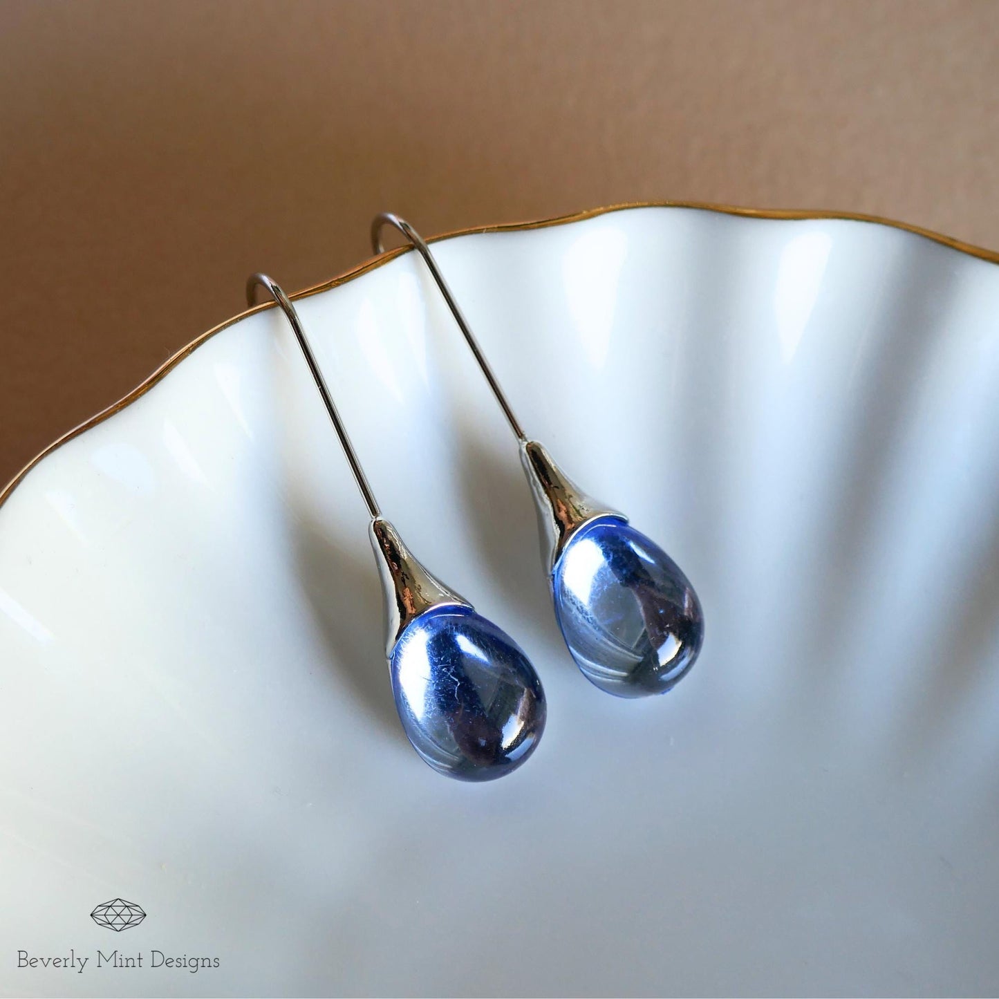 Sapphire Blue Gemstone Waterdrop Earrings Teardrop Earrings , Gift , Wedding Jewelry Statement Earrings, Gift For Her