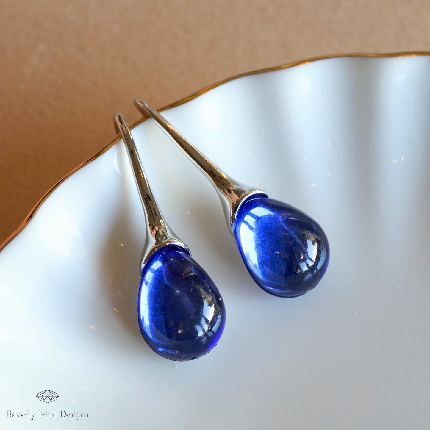 Sapphire Blue Gemstone Earrings, Teardrop Earrings , Blue Jewelry , Gift for Mother, Wedding Jewelry Statement Earrings, Gift For Her