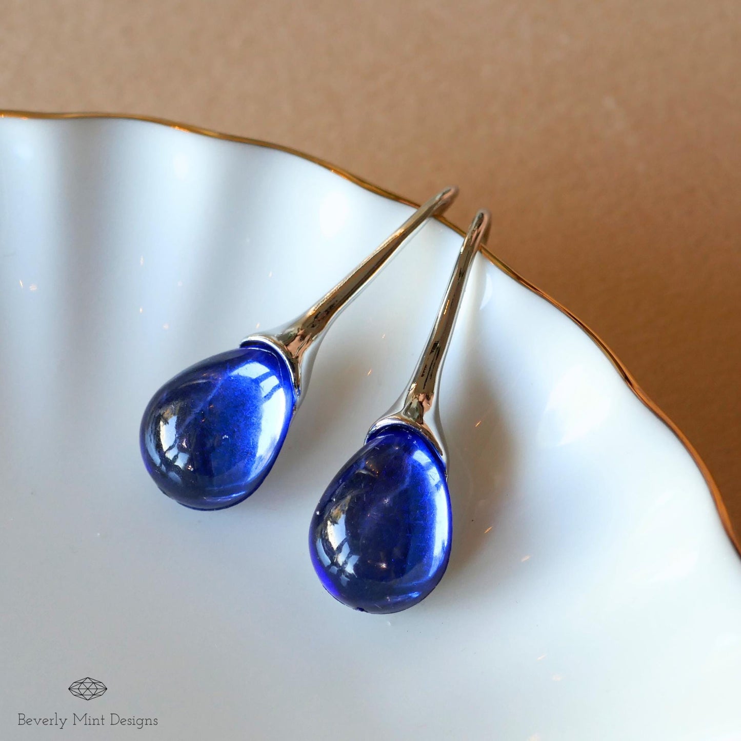 Sapphire Blue Gemstone Earrings, Teardrop Earrings , Blue Jewelry , Gift for Mother, Wedding Jewelry Statement Earrings, Gift For Her