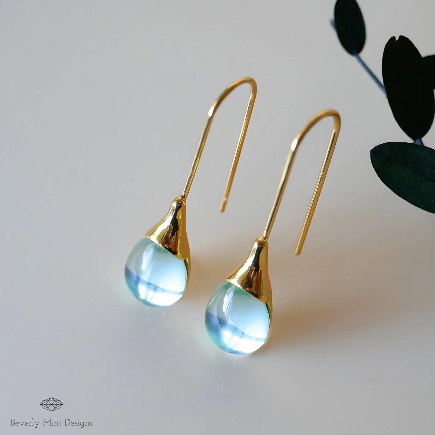 Light Green Teardrop Earrings, Gemstone Earrings Green Drop Earrings, Green Dangle Earrings, Minimalist Jewelry, Gift For Her