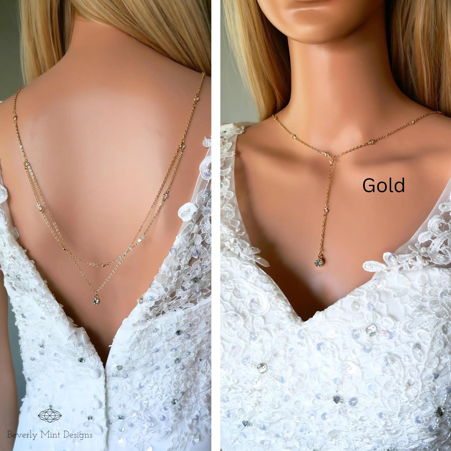 Silver Back Necklace for Wedding, Minimalist Backdrop Necklace, Dainty Backdrop Necklace Wedding, Bridal Gift, Gift For Her