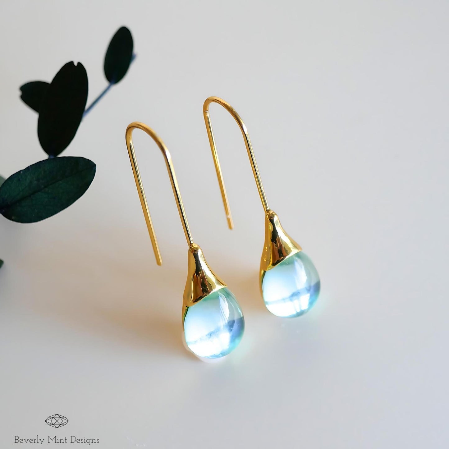 Light Green Teardrop Earrings, Gemstone Earrings Green Drop Earrings, Green Dangle Earrings, Minimalist Jewelry, Gift For Her