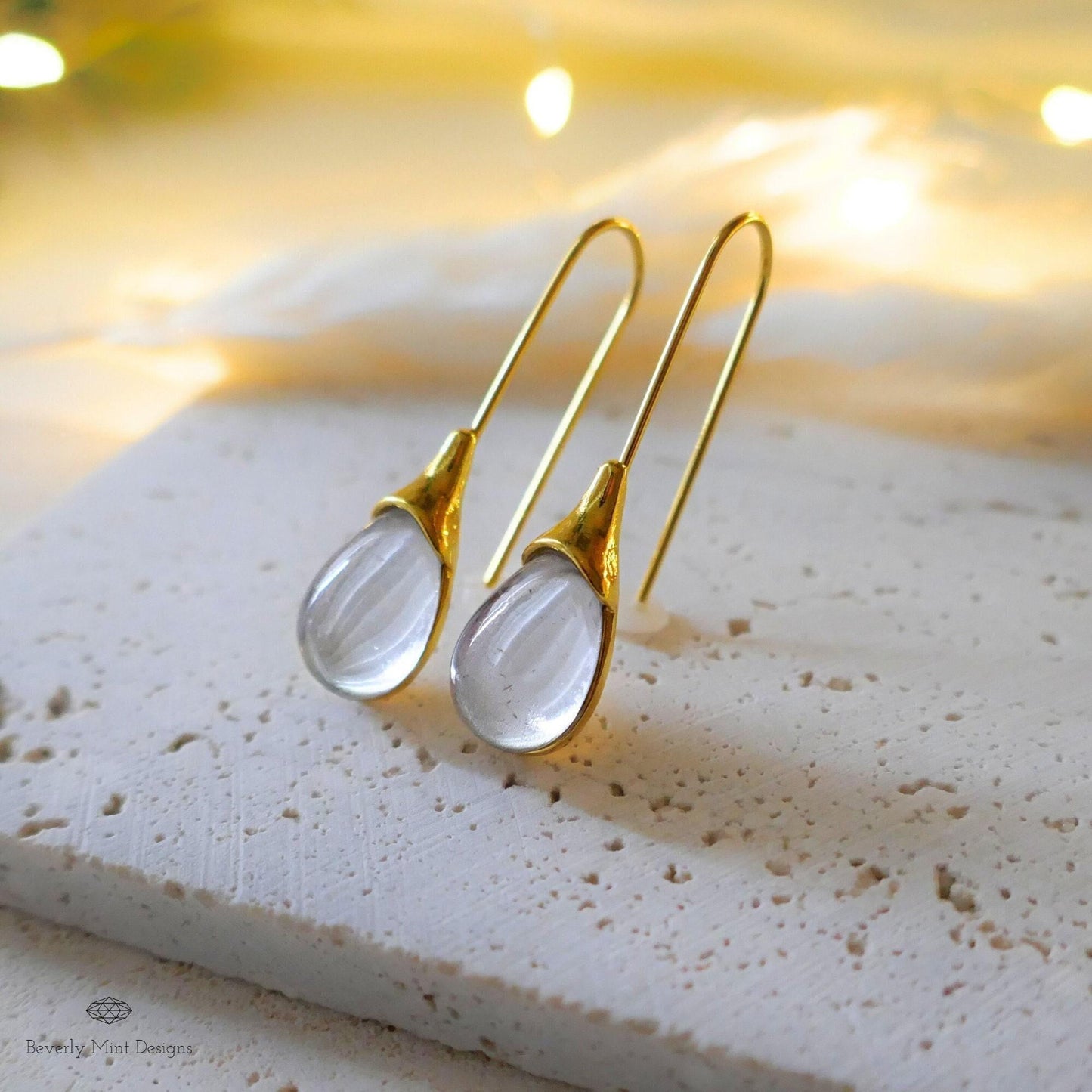 Gray Teardrop Earrings, Gray Gemstone Earrings Grey Drop Earrings, Grey Dangle Earrings, Waterdrop Earrings, Gift For Her