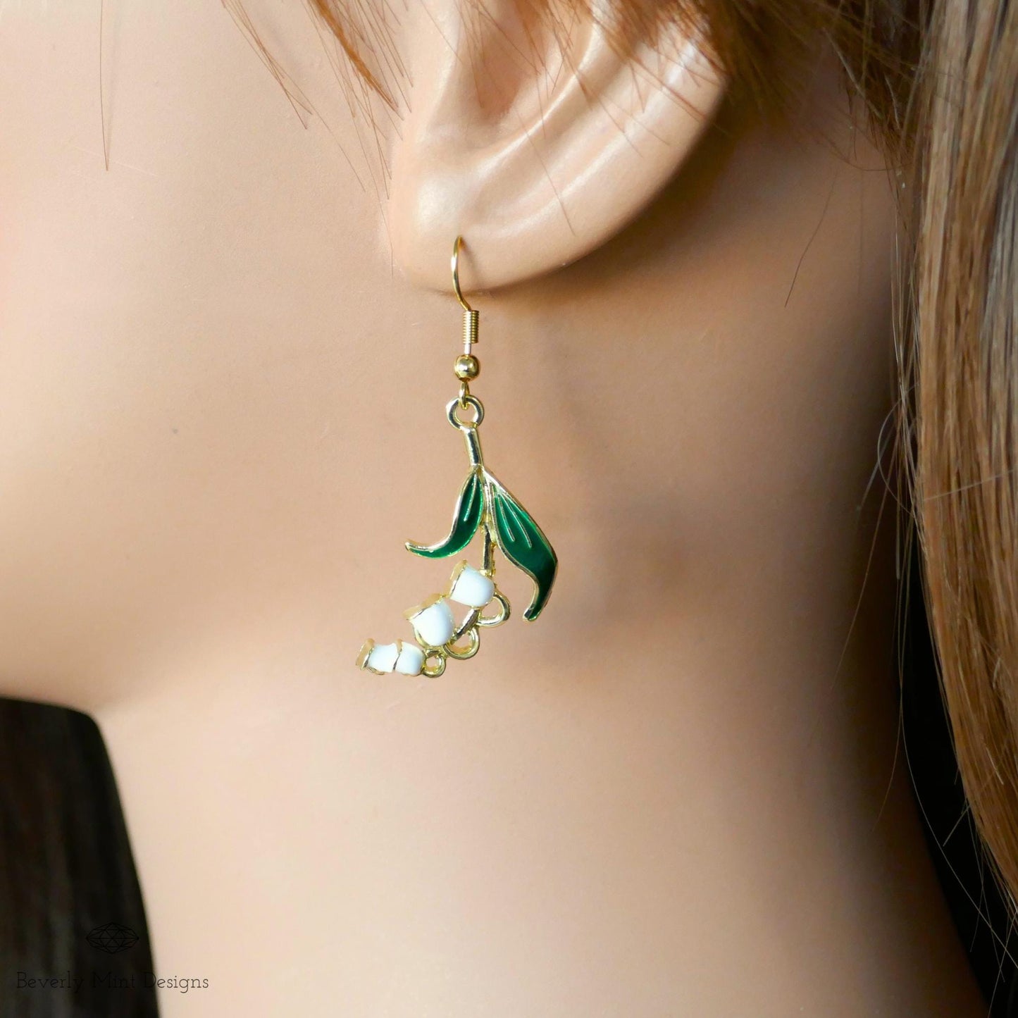 White Lily Of The Valley Flower Earrings, Floral Dangle and Drop Earrings, Birth Flower for May ,Unique Earrings ,Gift For Her