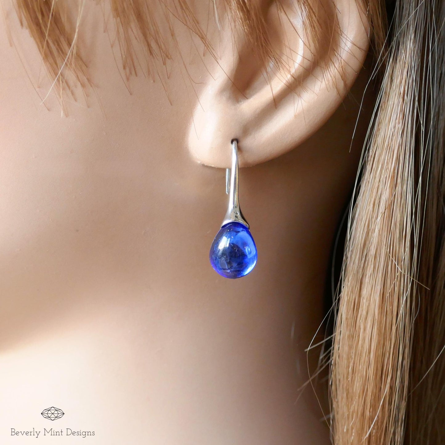 Sapphire Blue Gemstone Earrings, Teardrop Earrings , Blue Jewelry , Gift for Mother, Wedding Jewelry Statement Earrings, Gift For Her