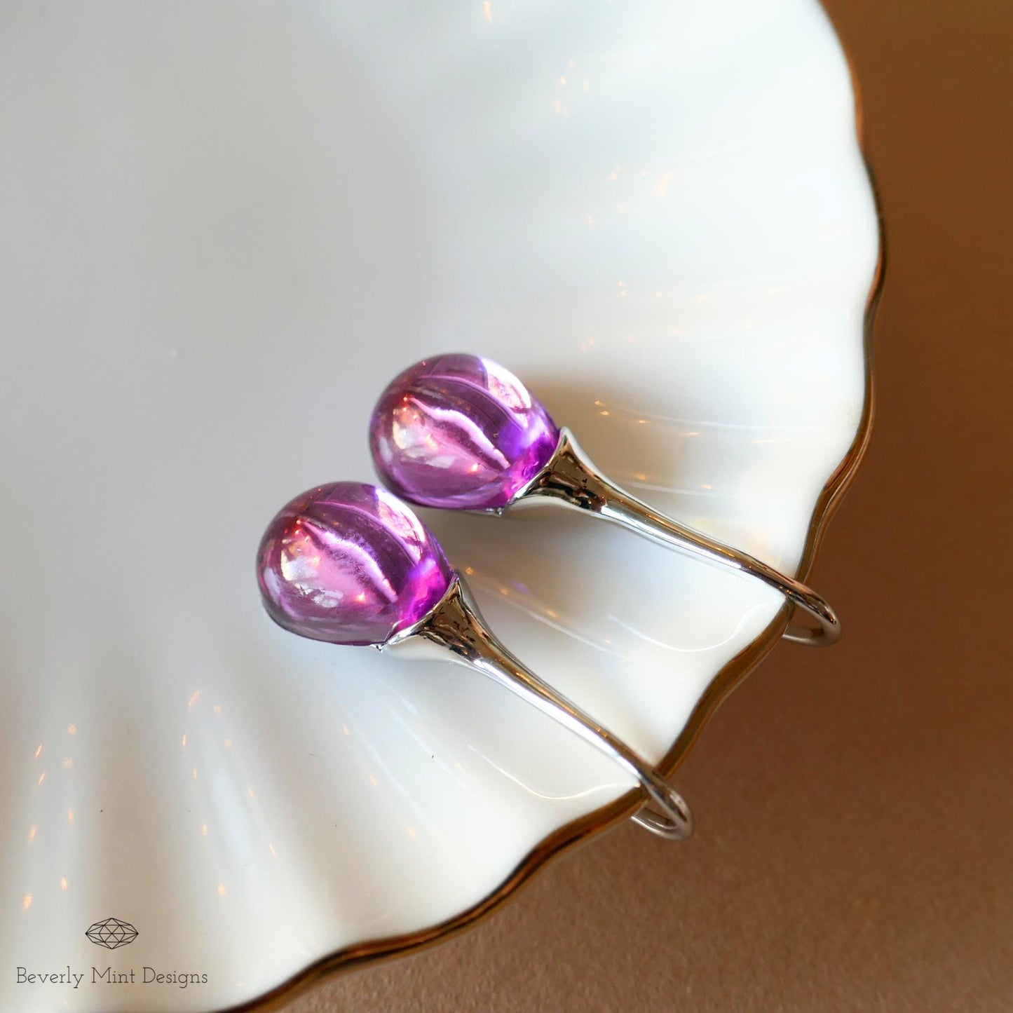 Purple Gemstone Earrings, Silver Earrings with Purple Stones, Purple Jewelry, Gift for Her, Wedding Jewelry Statement Earrings