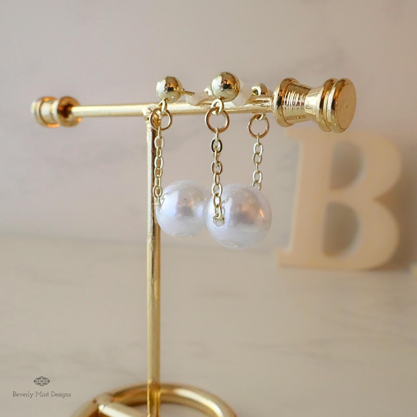 Pearl Earrings, Retro Gold Pearl Drop Earrings , Bride Earrings, Pearl Dangle Earrings, Gift For Her