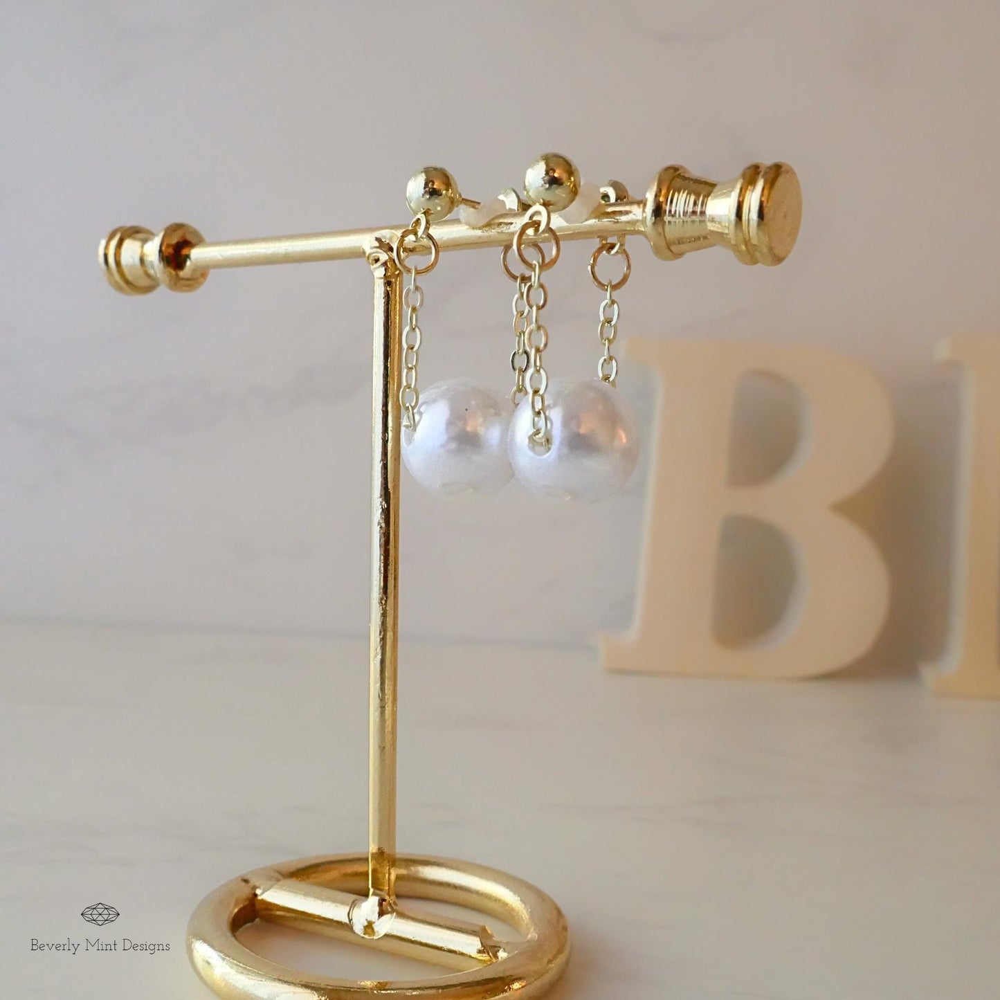 Pearl Earrings, Retro Gold Pearl Drop Earrings , Bride Earrings, Pearl Dangle Earrings, Gift For Her