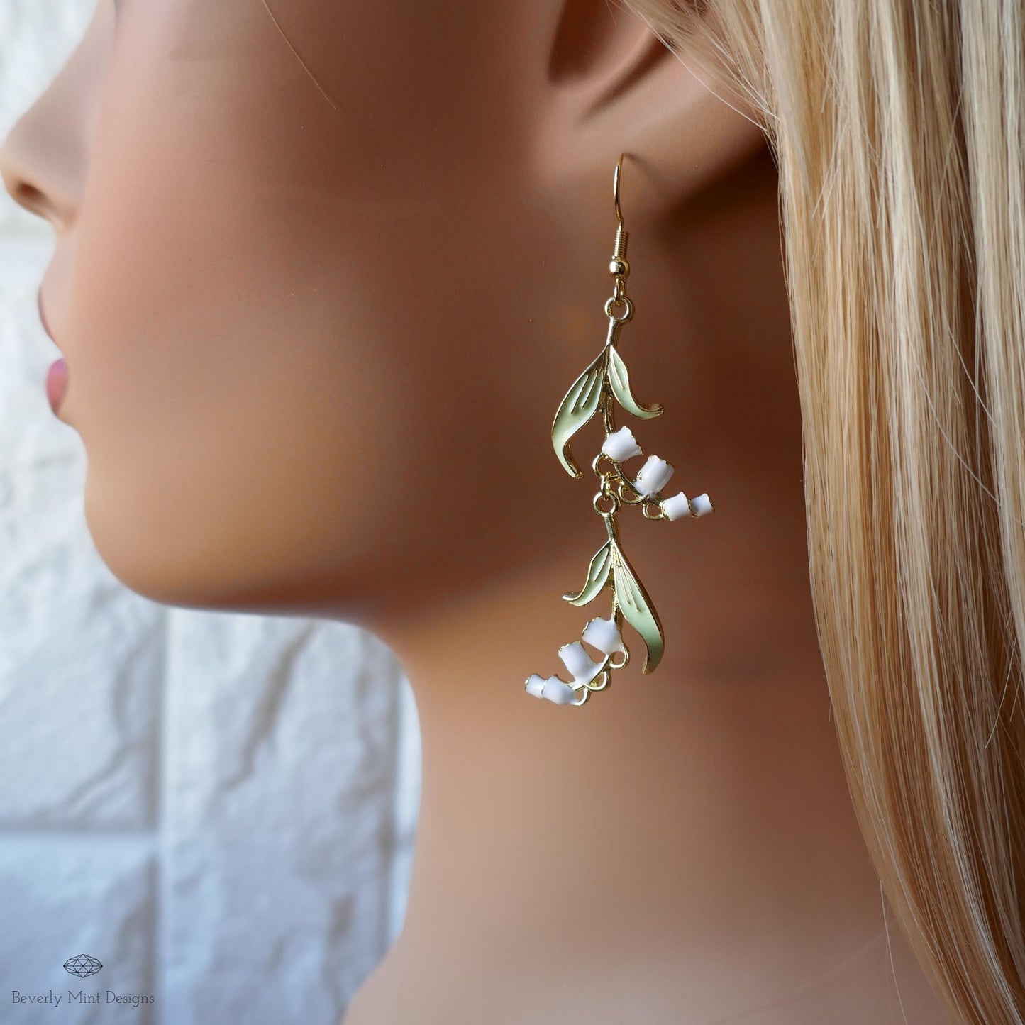 Lily Of The Valley Earrings, Floral Dangle Earrings, Birth Flower for May, Nature Inspired Jewelry, Botanical Earrings, Gift For Her