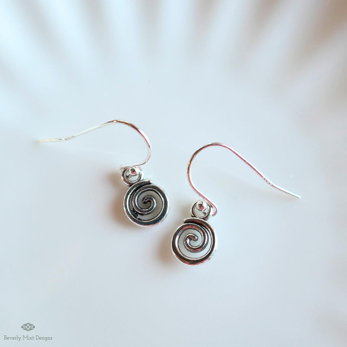 Silver Spiral Earrings, Small Dangle Swirl Earrings, Minimalist Boho Jewelry, Celtic Inspired, Sensitive Ear & Clip-On Options