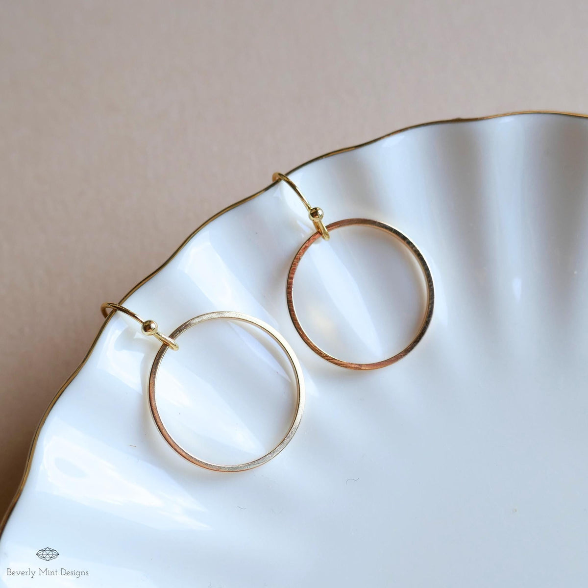 Minimalist Hoop Dangle Earrings, Open Circle Drop Earrings, Lightweight Modern Geometric Jewelry, Sensitive Ear & Clip-On Options
