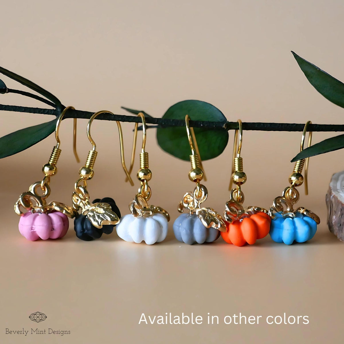Halloween Pumpkin Earrings, Tiny Cute Black Pumpkin Dangle Earrings, Fall Jewelry, Sensitive Ear & Clip-On Options