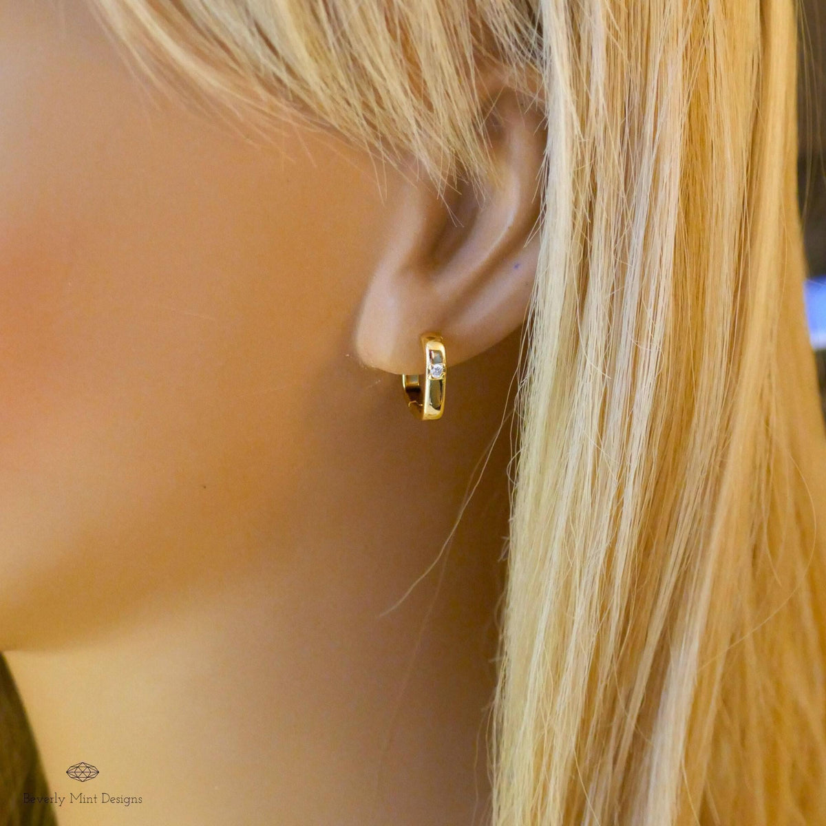 Huggie Earrings Gold Dainty Earrings,14K Gold Plated, Square Earrings, Minimalist Earrings, Simple Gold Earrings