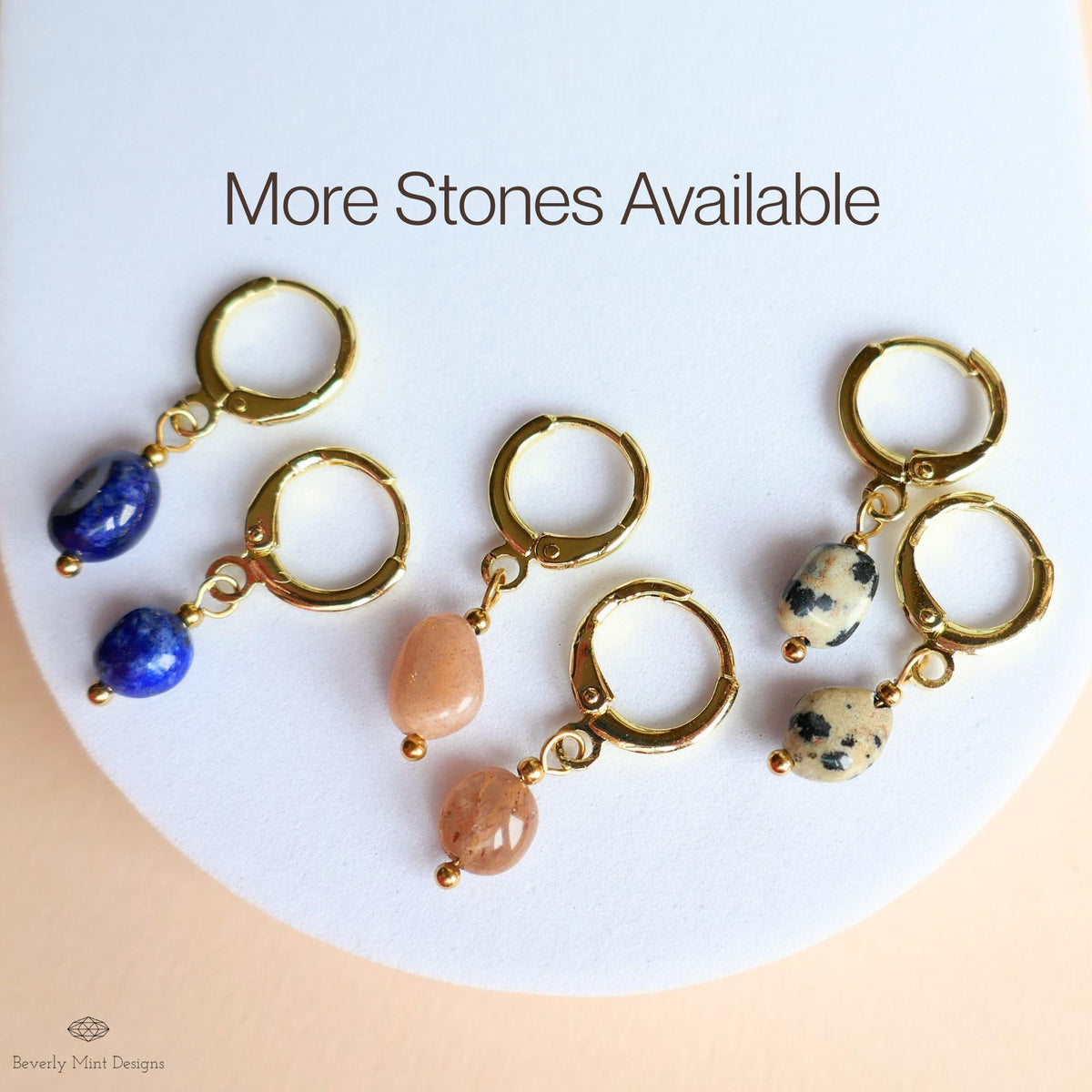 Lapis Earrings, Gold Huggie Hoop Earrings, Blue Gemstone Drop Earrings, Lapis Lazuli Jewelry, Sensitive Ear & Clip-On Options