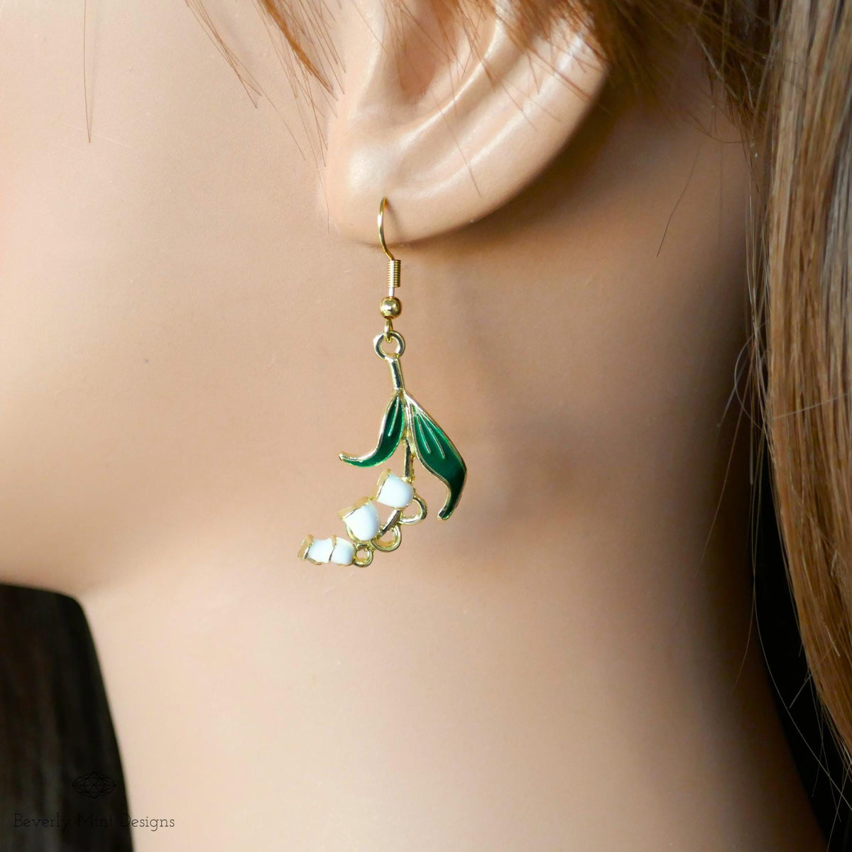 White Lily Of The Valley Flower Earrings, Floral Dangle and Drop Earrings, Birth Flower for May, Sensitive Ear & Clip-On Options