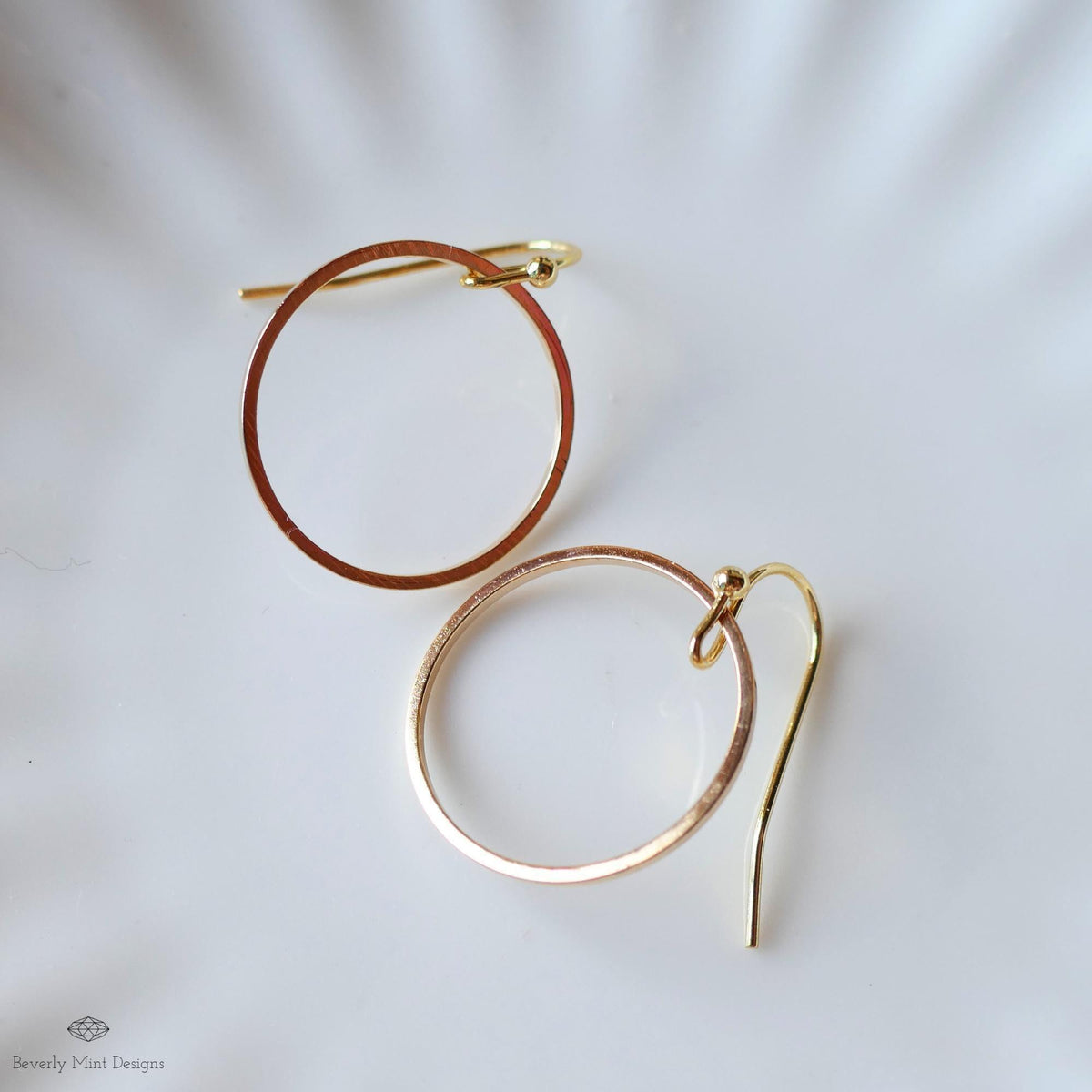 Minimalist Hoop Dangle Earrings, Open Circle Drop Earrings, Lightweight Modern Geometric Jewelry, Sensitive Ear & Clip-On Options