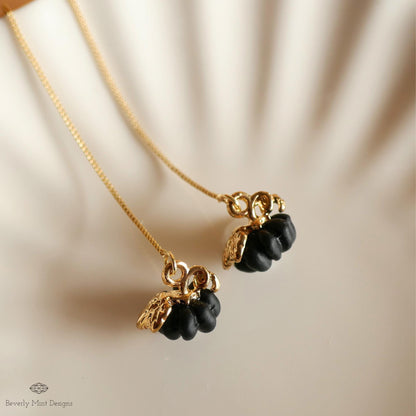 Halloween Pumpkin Earrings, Cute Pumpkin Earrings, Black Earrings, Fun Halloween Accessories, Sensitive Ear & Clip-On Options