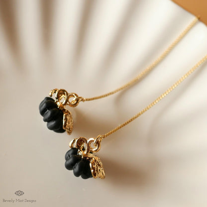 Halloween Pumpkin Earrings, Cute Pumpkin Earrings, Black Earrings, Fun Halloween Accessories, Sensitive Ear & Clip-On Options