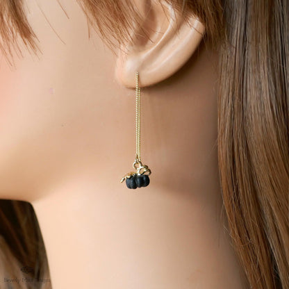 Halloween Pumpkin Earrings, Cute Pumpkin Earrings, Black Earrings, Fun Halloween Accessories, Sensitive Ear & Clip-On Options