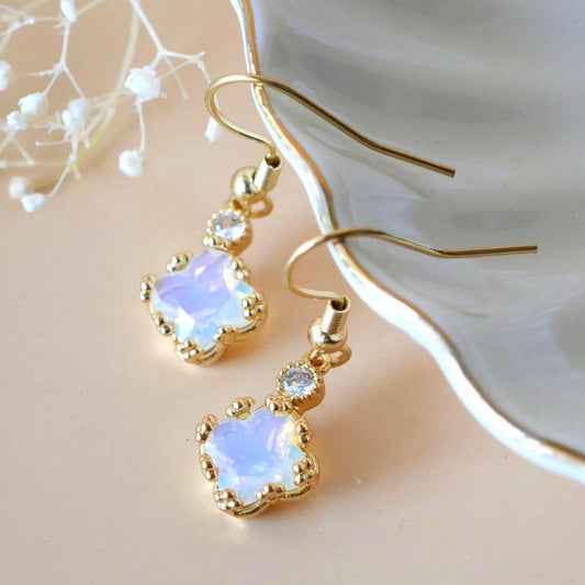 18K Gold Dainty Charm Earrings, Minimalist Earrings, Drop & Dangle Earrings, Minimalist Jewelry, Bridesmaids Gift, Anniversary Gift
