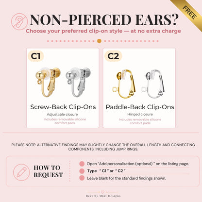 Non-pierced ears clip-on finding options