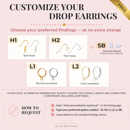 Customize your drop earrings finding options
