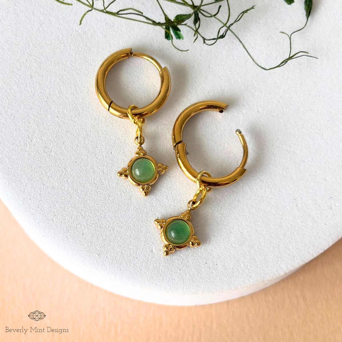 Vintage Style Hoop Earrings 18K Gold, Huggie Earrings, Minimalist Earrings Gold Hoop Dangle Earrings, Boho Jewelry, Unique Gift