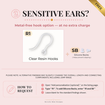 Sensitive ears clear resin hook option